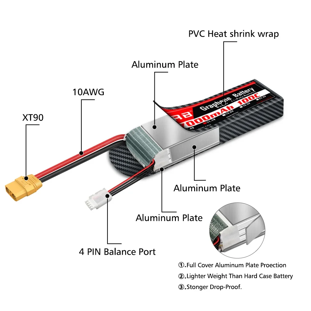 グラフェンバッテリー 2S 3S 4S 6S RC Lipo - 6S Lipo Battery 22.2V 5000Mah のレビューと価格