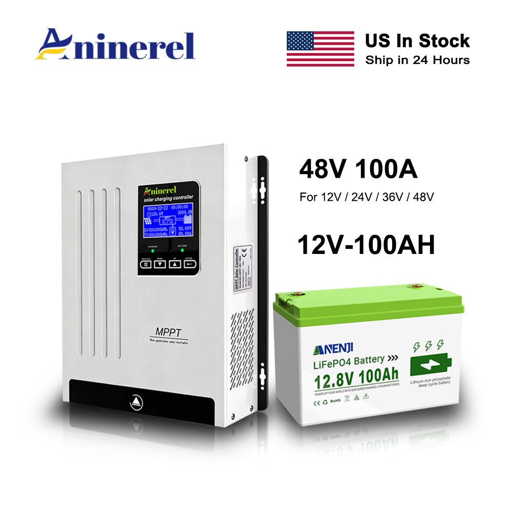 Aninerel 100Aソーラーチャージコントローラーと1 - Lifepo4 12V 100Ah Bms Bluetooth のレビューと価格