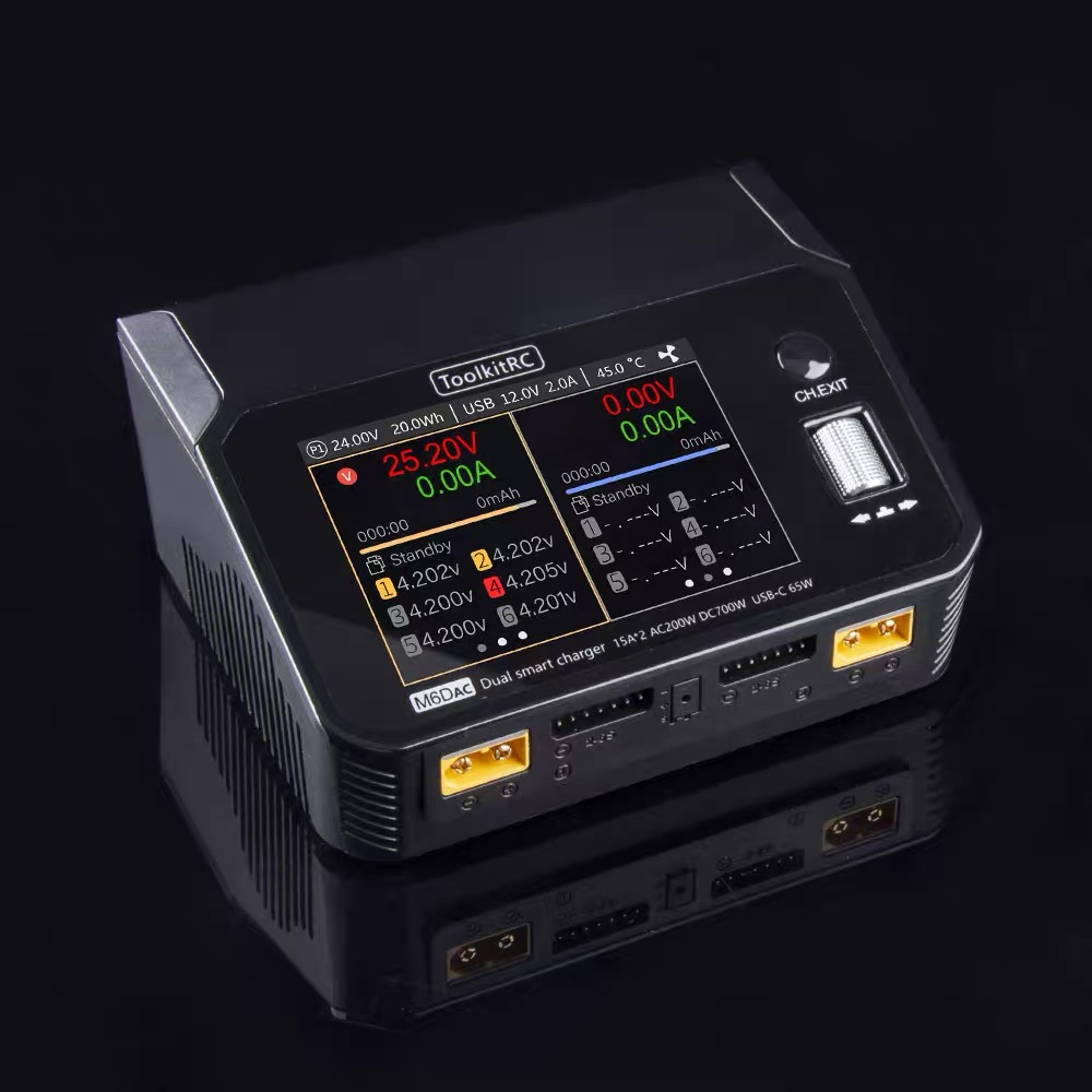 ToolkitRC M6DAC 350W×2 USB-C 6 - Toolkitrc M6Dac Smart Charger のレビューと価格