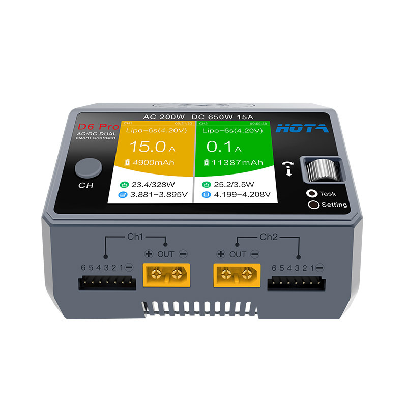 Hota-smartバッテリー充電器,rcドローン用クリップ - Hota D6 Pro Dual Lipo Charger のレビューと価格