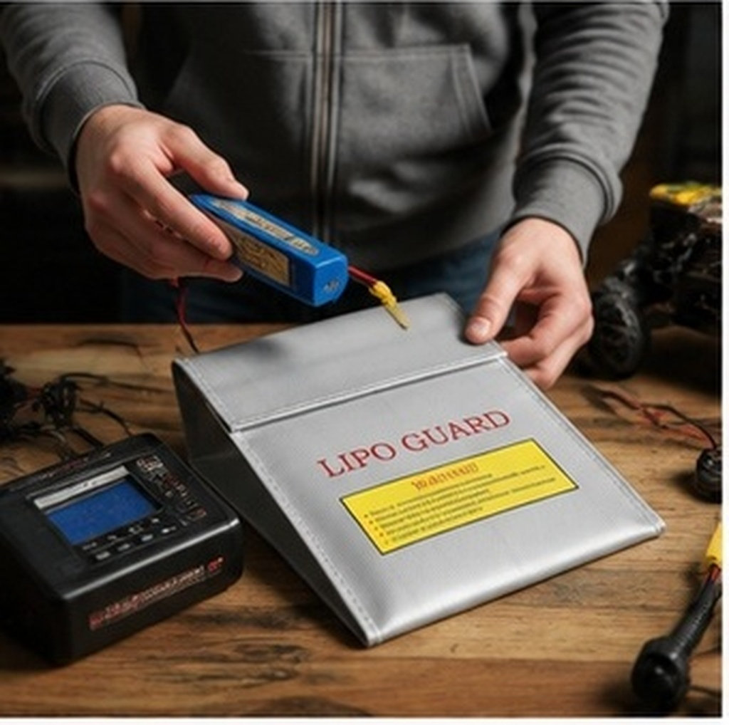 RCリポバッテリー用、耐火安全保護充電バッグ 18x23cm - Lipo Battery Fireproof Safety Charge Box のレビューと価格
