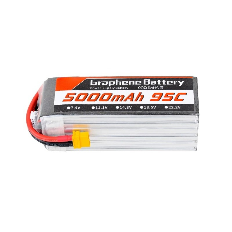 グラフェンリポバッテリー 5000mAh 6S 22.2V  - 6S Lipo Battery 22.2V 5000Mah のレビューと価格